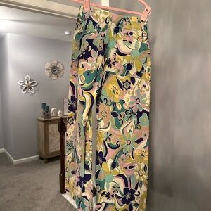 Maeve Floral pants in Mint, Lavender & Navy